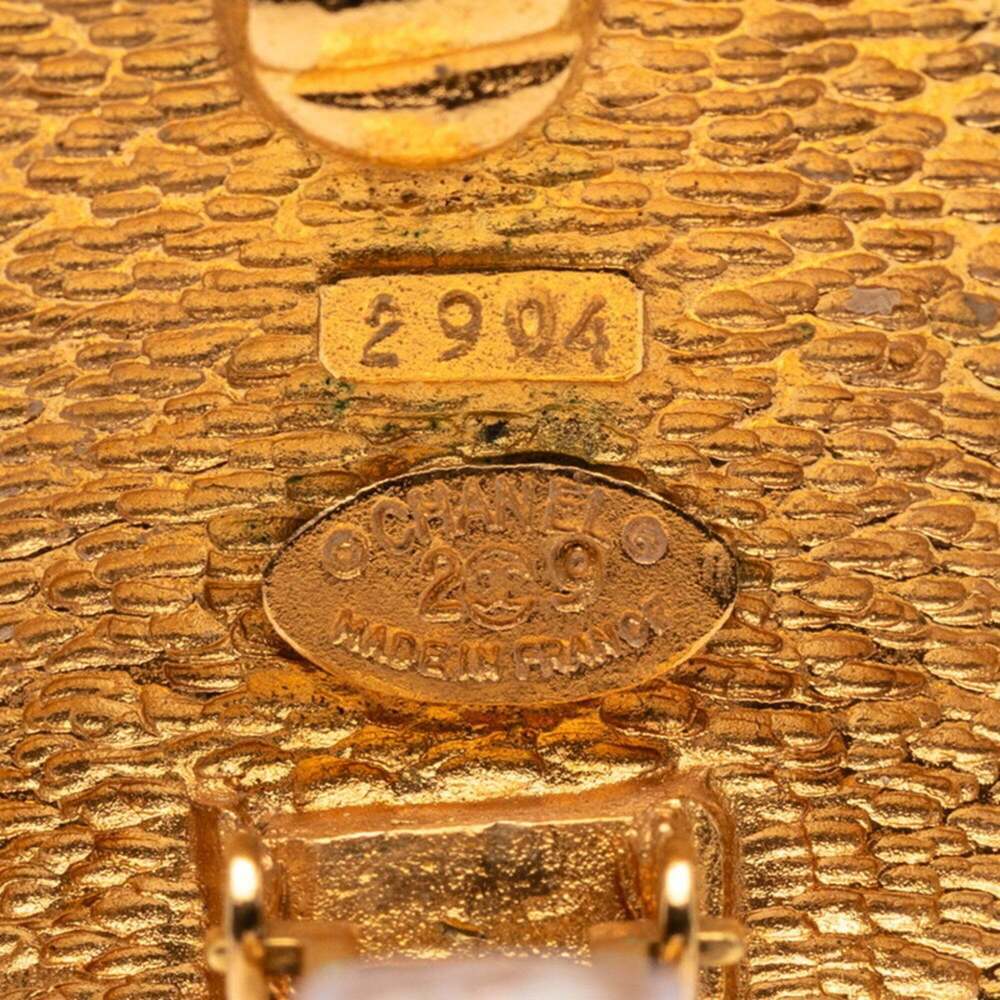 CHANEL Authentic Gold Logo Earrings - Picture 3 of 3